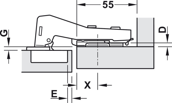 Петля Metalla 310 SM для фальшпанели, УО 90°, 48/6, h=12 мм, без SC